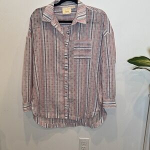 Anthropologie Maeve Striped Long Sleeve‎ shirt Womens Xs